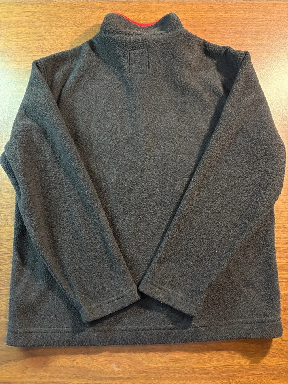 Old Navy Boy’s Black Fleece Half-Zip Sweater with Red Lettering